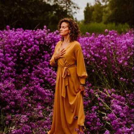 Woman and Flowers